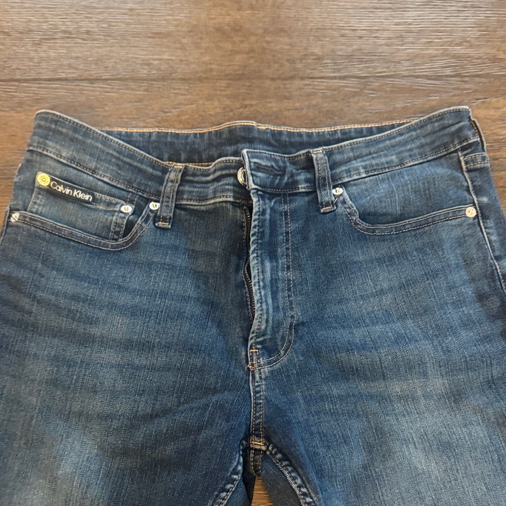 Calvin Klein Men's Dark Blue Slim Straight Jeans